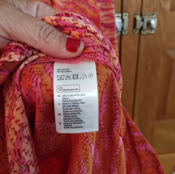 H&M Conscious Collection coral & pink satin animal print puff sleeve tunic top - Picture 11 of 11